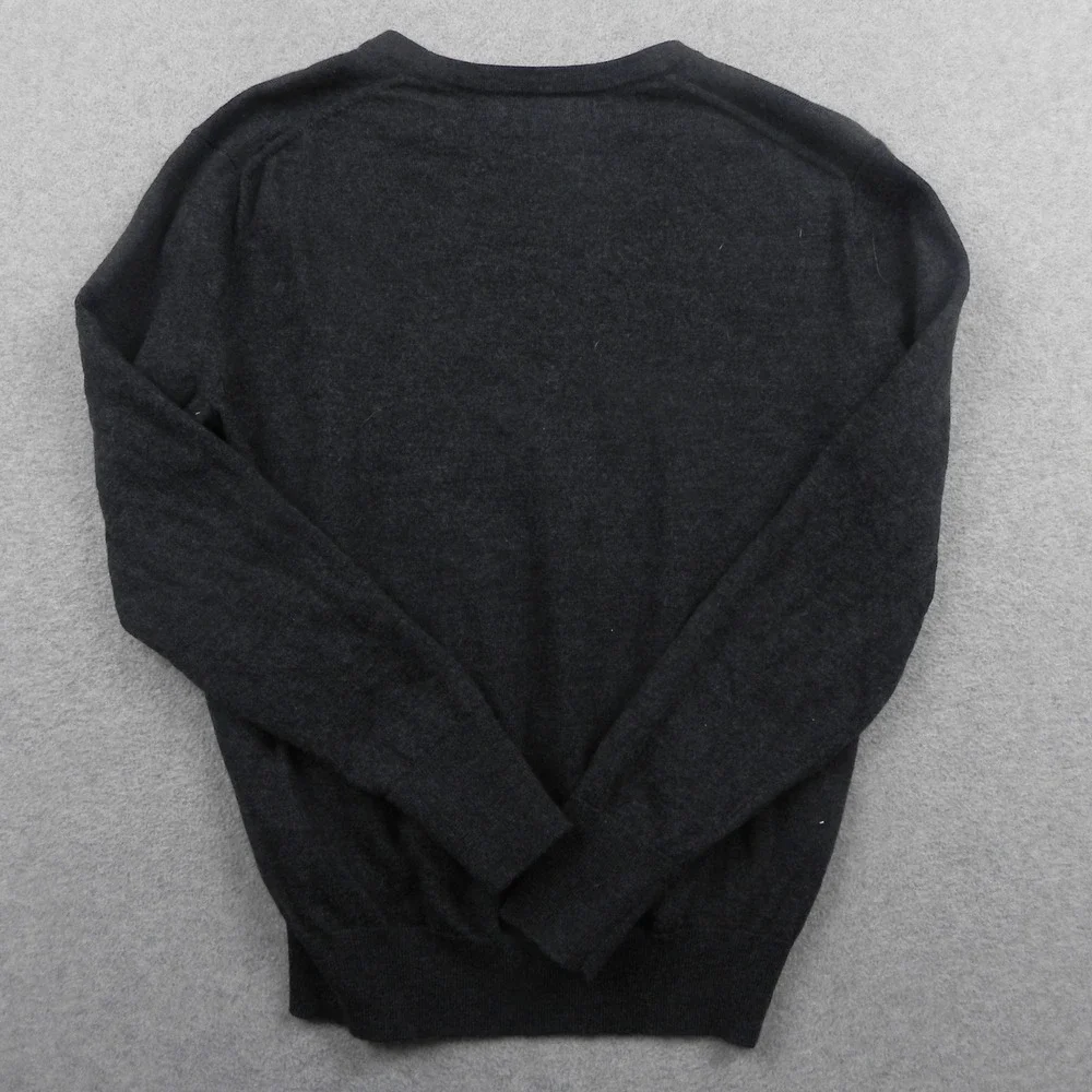 Banana Republic Sweater Mens Medium Merino Wool Crew Neck Charcoal Gray Pullover